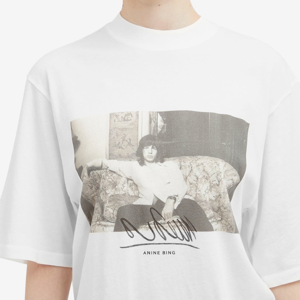 ANINE BING Mick Jagger Tee in White NWT. - Picture 2 of 4